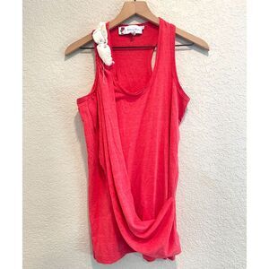 Twelve by Twelve Red Embellished Tank Size Small
